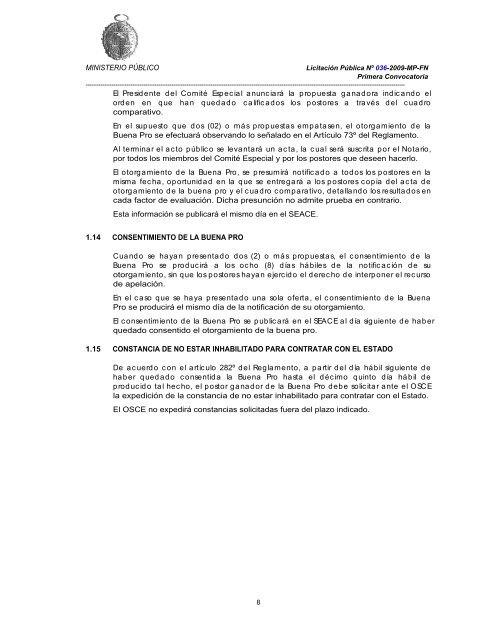 bases administrativas “adquisición de mobiliario ... - Ministerio Público