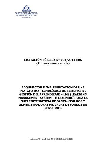 aviso de convocatoria - Superintendencia de Banca, Seguros y AFP