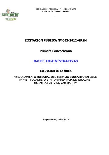 Bases Administrativas - Gobierno Regional de San Martín