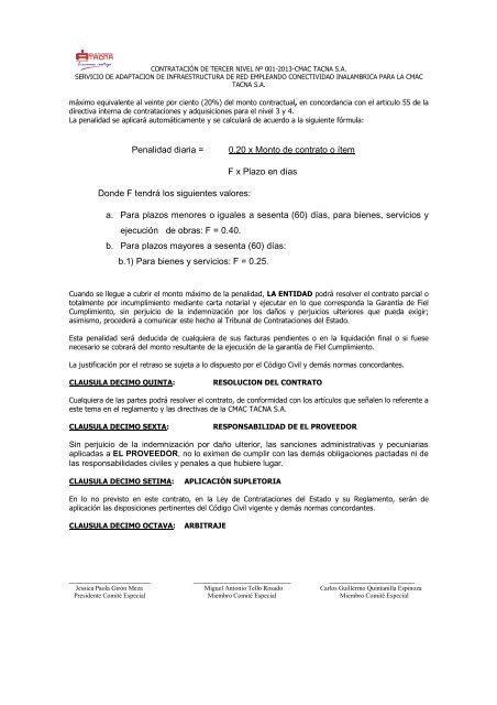 bases administrativas - Caja Municipal de Ahorro y Crédito Tacna