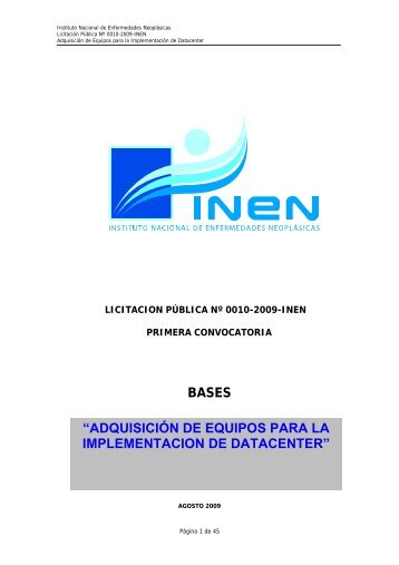 bases “adquisición de equipos para la implementacion de datacenter”