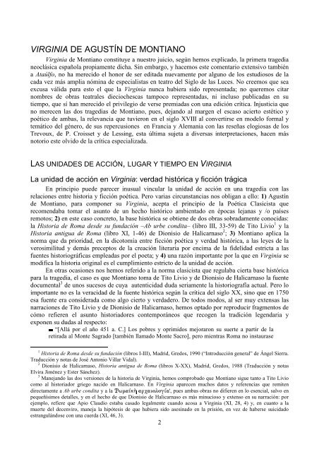 Las tragedias Virginia y Ataúlfo de Montiano