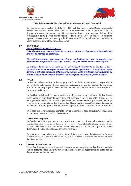 bases administrativas licitacion pública nº 004-2012-diresa ... - seace