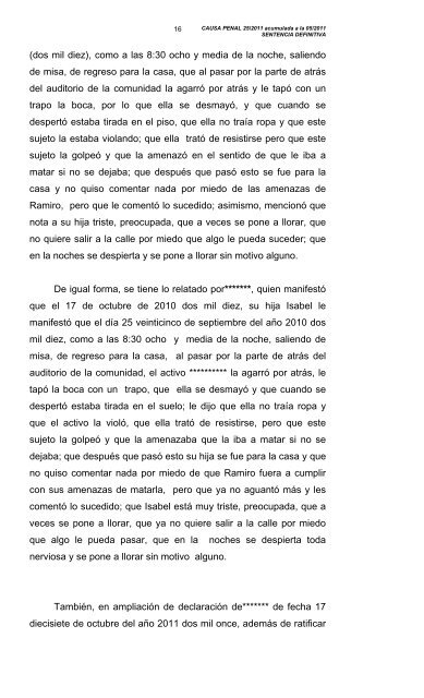 SENTENCIA DEFINITIVA. Molango de Escamilla, Estado de Hidalgo ...