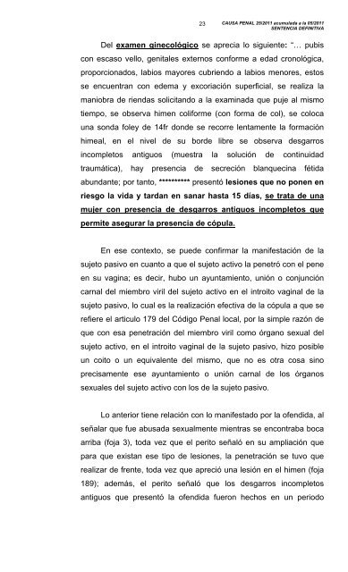 SENTENCIA DEFINITIVA. Molango de Escamilla, Estado de Hidalgo ...