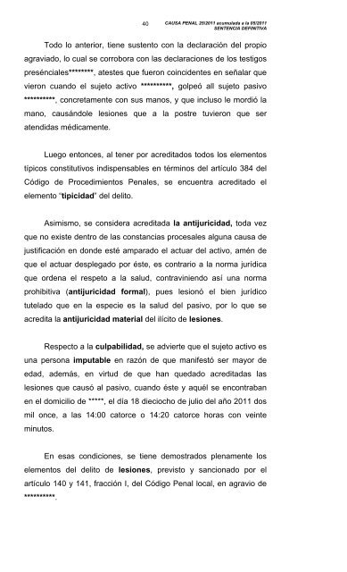 SENTENCIA DEFINITIVA. Molango de Escamilla, Estado de Hidalgo ...