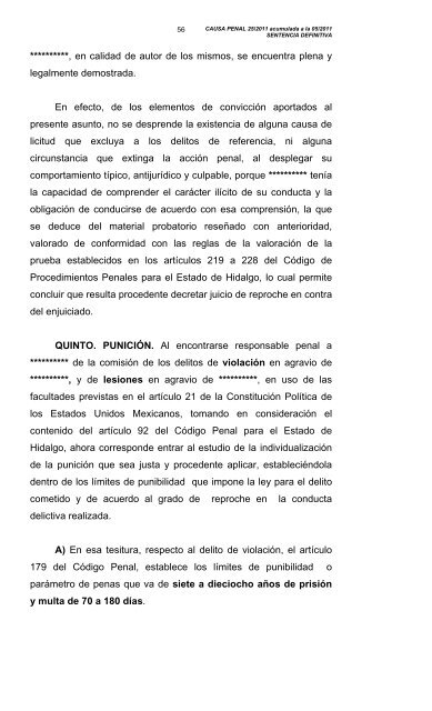 SENTENCIA DEFINITIVA. Molango de Escamilla, Estado de Hidalgo ...