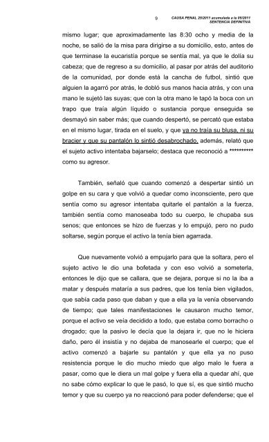 SENTENCIA DEFINITIVA. Molango de Escamilla, Estado de Hidalgo ...