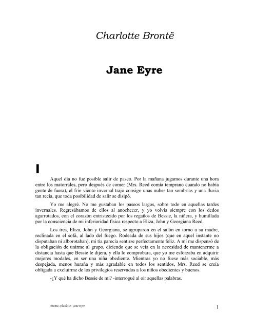 Charlotte Brontë Jane Eyre I - Rincon-Spanish