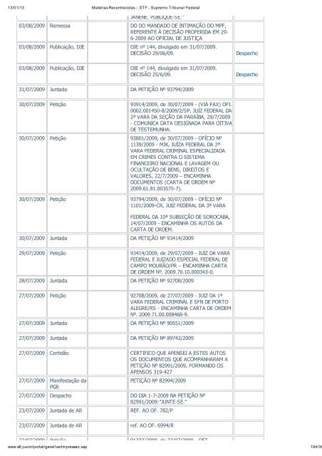 Acompanhamento Processual - Novo Jornal