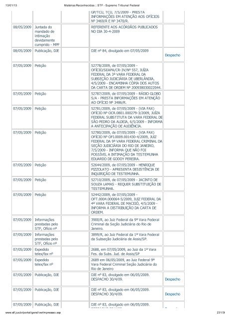 Acompanhamento Processual - Novo Jornal