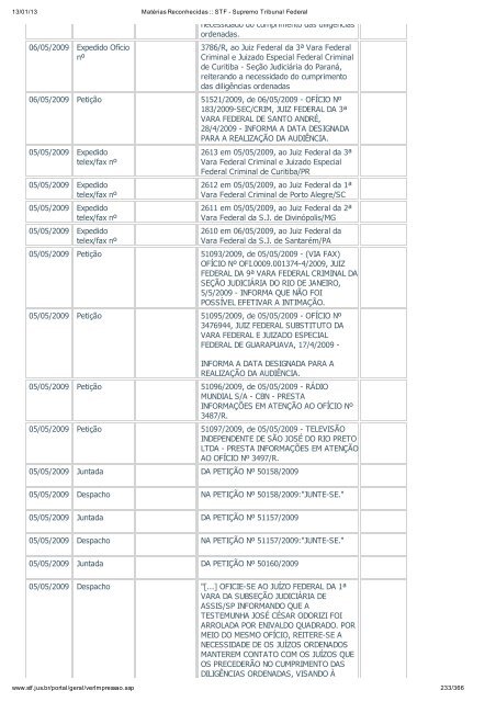 Acompanhamento Processual - Novo Jornal