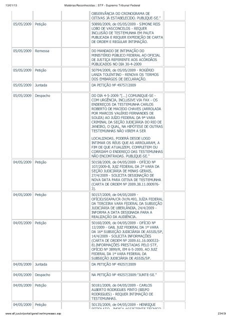 Acompanhamento Processual - Novo Jornal