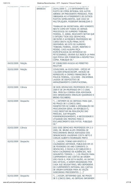 Acompanhamento Processual - Novo Jornal