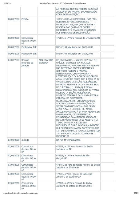 Acompanhamento Processual - Novo Jornal