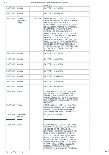 Acompanhamento Processual - Novo Jornal