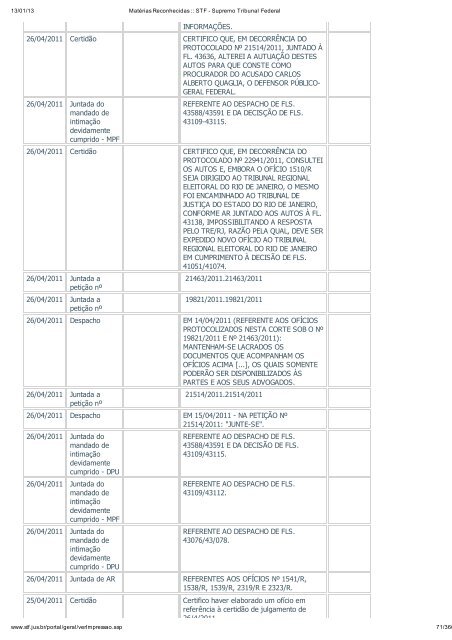 Acompanhamento Processual - Novo Jornal