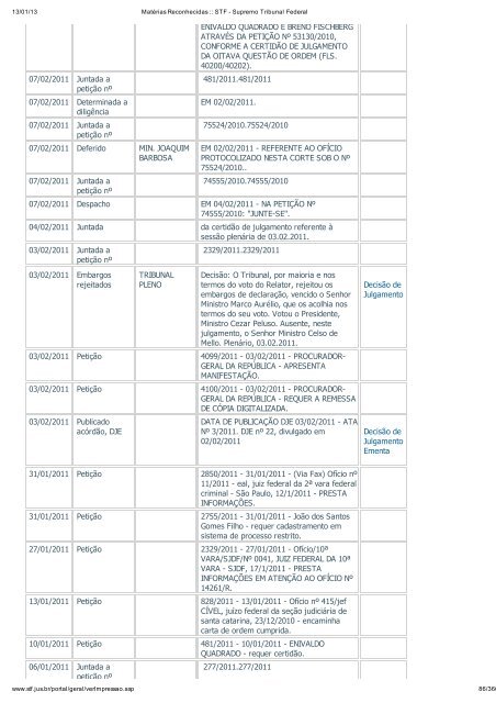 Acompanhamento Processual - Novo Jornal