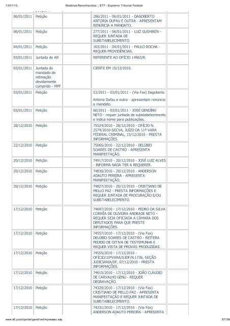 Acompanhamento Processual - Novo Jornal