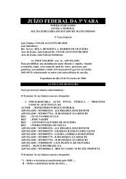 juízo federal da 3ª vara - Justiça Federal do Estado de Mato Grosso