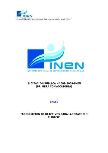 adquisicion de reactivos para laboratorio clinico - Instituto Nacional ...