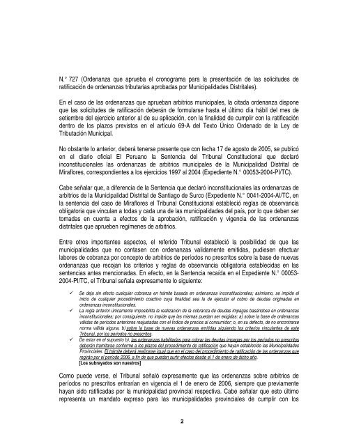 INFORME N - Municipalidad Metropolitana de Lima