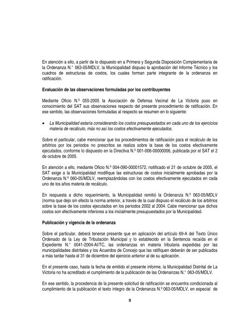 INFORME N - Municipalidad Metropolitana de Lima