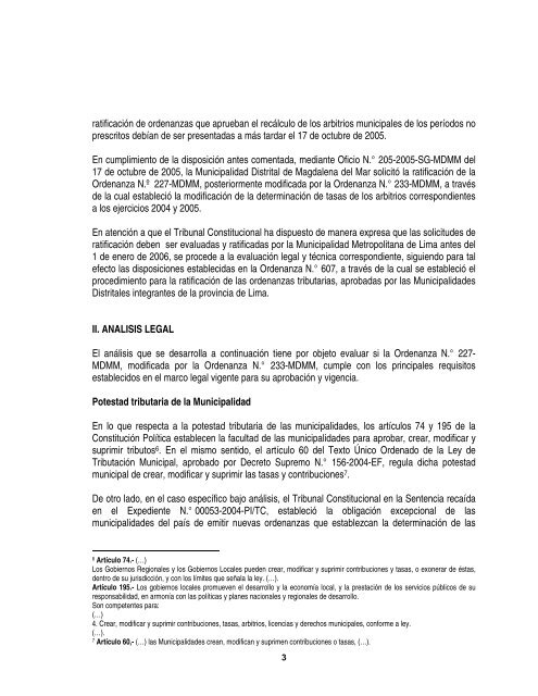 INFORME N - Municipalidad Metropolitana de Lima