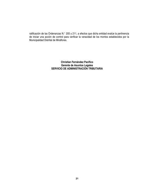 INFORME N - Municipalidad Metropolitana de Lima