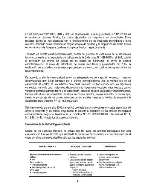 INFORME N - Municipalidad Metropolitana de Lima