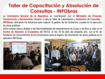 Taller de Capacitación y Absolución de Consultas - INFObras