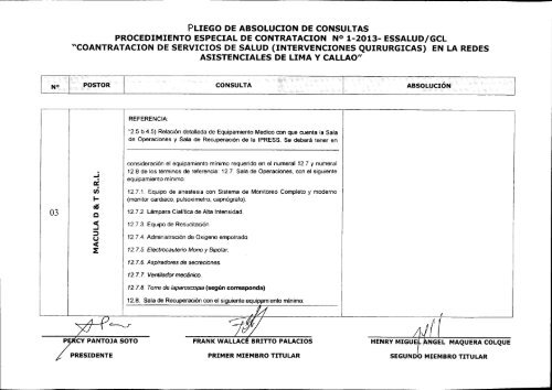 pliego de absolucion de consultas - EsSalud