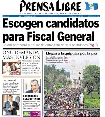 ONU DEMANDA MÁS INVERSIÓN - Prensa Libre