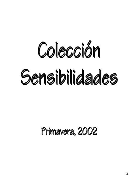 Coleccion Sensibilidades PRIMAVERA 2002 - index