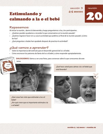 Estimulando y calmando a la o el bebé - World Vision Library