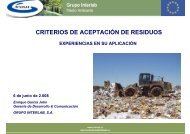 Criterios de aceptación de residuos - Experiencias en su aplicación