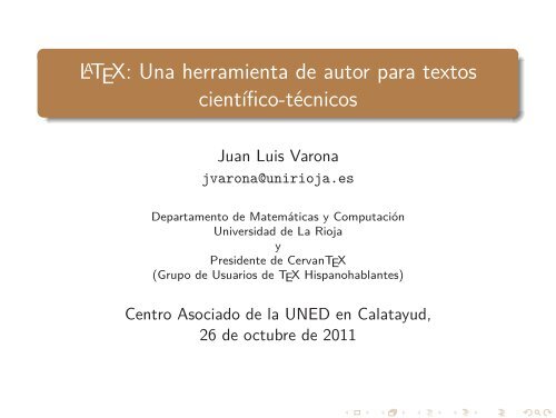 LaTeX: Una herramienta de autor para textos científico ... - UNED