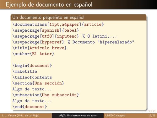 LaTeX: Una herramienta de autor para textos científico ... - UNED