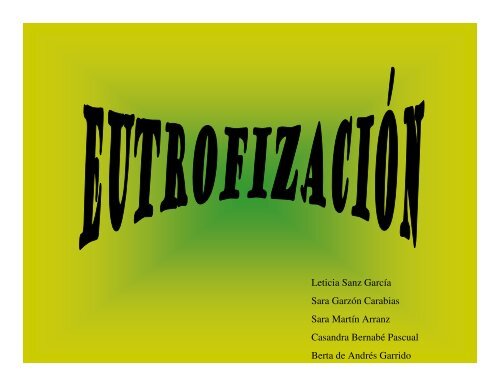 Eutrofización - Ciencias Agrícolas