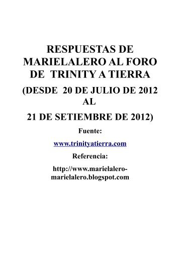 Respuestas de Marielalero a TaT - Trinity a Tierra