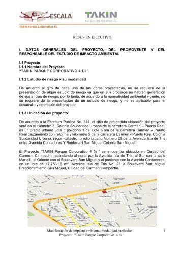 proyecto takin parque corporativo 4 1/2 - sinat - Semarnat