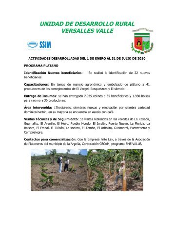 UNIDAD DE DESARROLLO RURAL VERSALLES VALLE