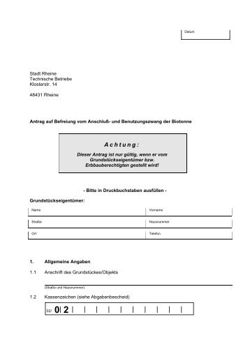 Formular anzeigen - Rheine