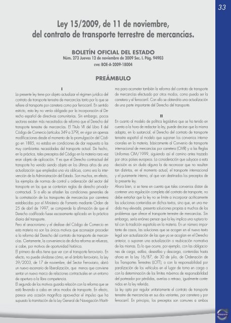 LEY DEL CONTRATO DE TRANSPORTE ... - fegatramer.es