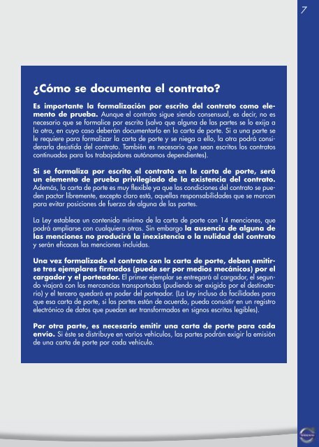 LEY DEL CONTRATO DE TRANSPORTE ... - fegatramer.es