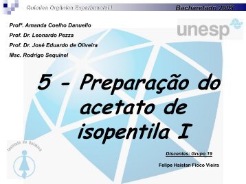 5 - Preparação do acetato de isopentila I - cempeqc - Unesp