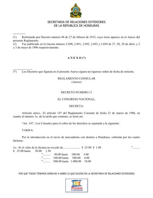 Reglamento Consular - Secretaría de Relaciones Exteriores de ...