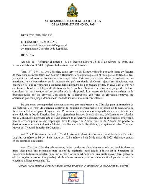 Reglamento Consular - Secretaría de Relaciones Exteriores de ...