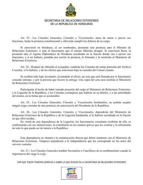 Reglamento Consular - Secretaría de Relaciones Exteriores de ...