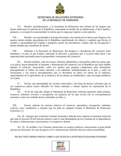 Reglamento Consular - Secretaría de Relaciones Exteriores de ...